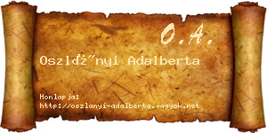 Oszlányi Adalberta névjegykártya